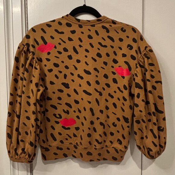 Clare V. Leopard Lips Sweatshirt size XS - Picture 3 of 4
